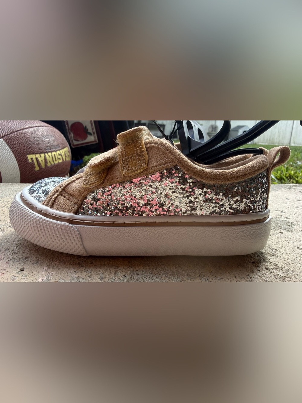 wonder nation Pink and Silver Glitter Kids Sneakers